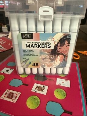 Dual-Ended Alcohol Markers - White Carry Case (48 Count)